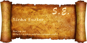 Sinka Eszter névjegykártya