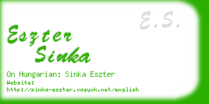 eszter sinka business card